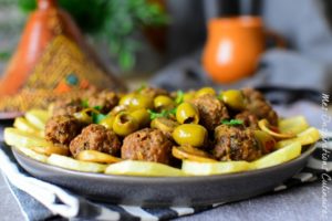 tajine boulettes de viande hachee olive et champignons1