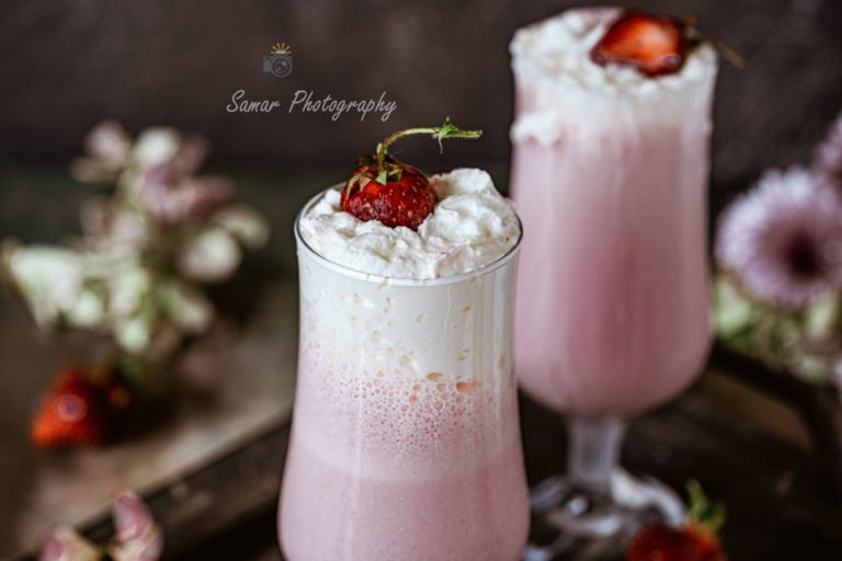 Recette du Milk shake aux Fraises et lait de coco