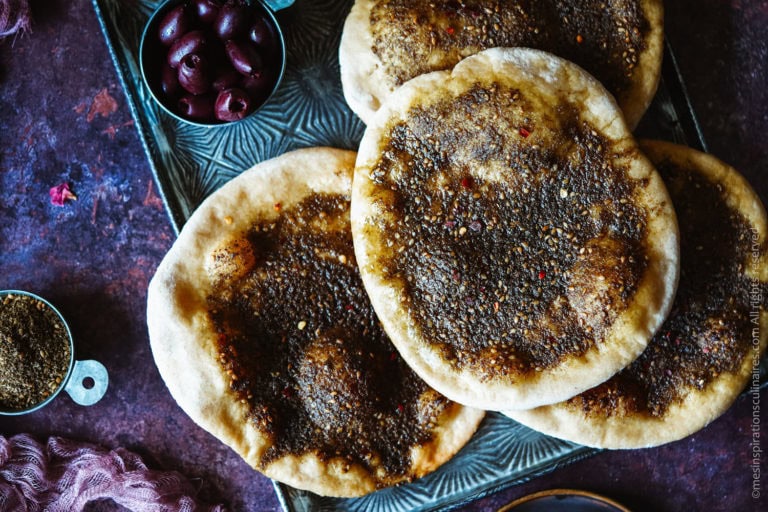 Pain libanais aux épices Za’atar, Manouché