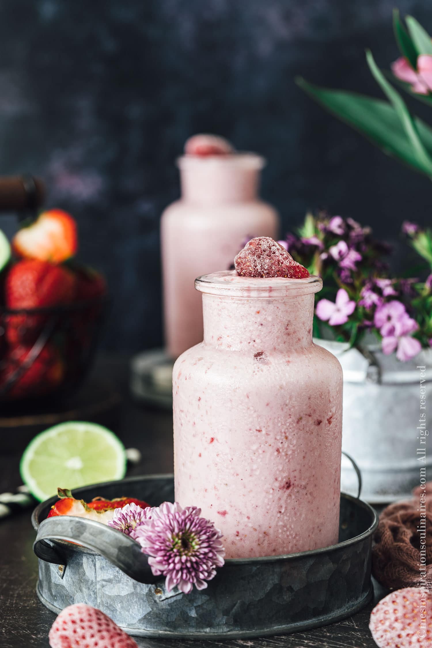 Smoothie fraise rhubarbe, recette facile