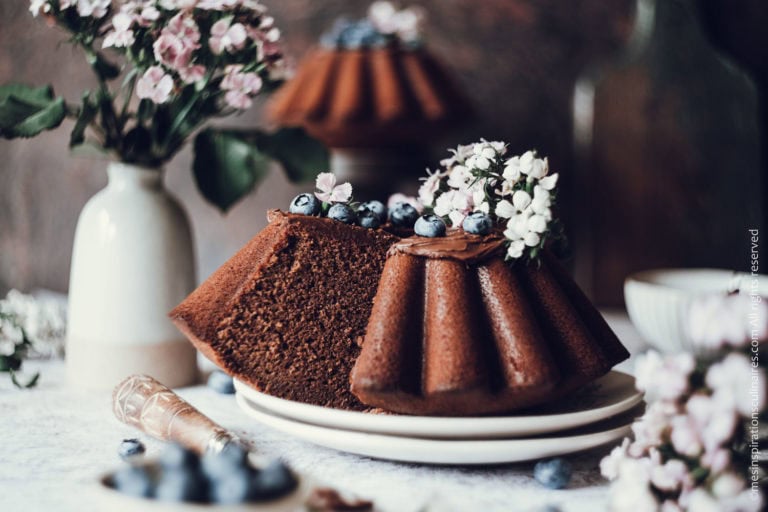 Sponge cake au chocolat au lait chaud