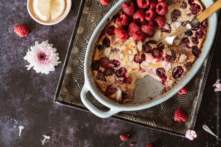 Clafoutis aux framboises et citron