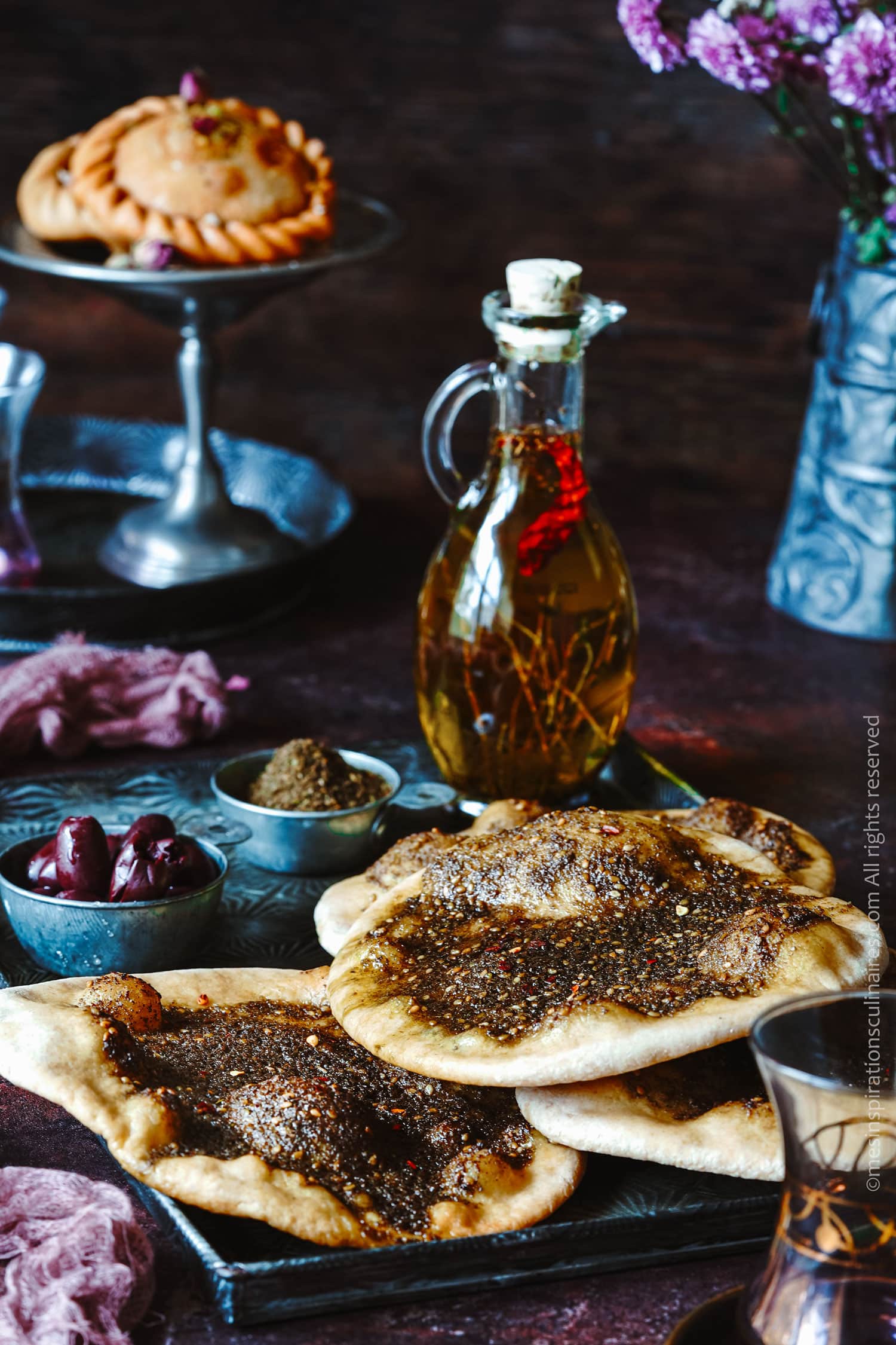 Pain libanais aux épices Za'atar (Man'oushe)