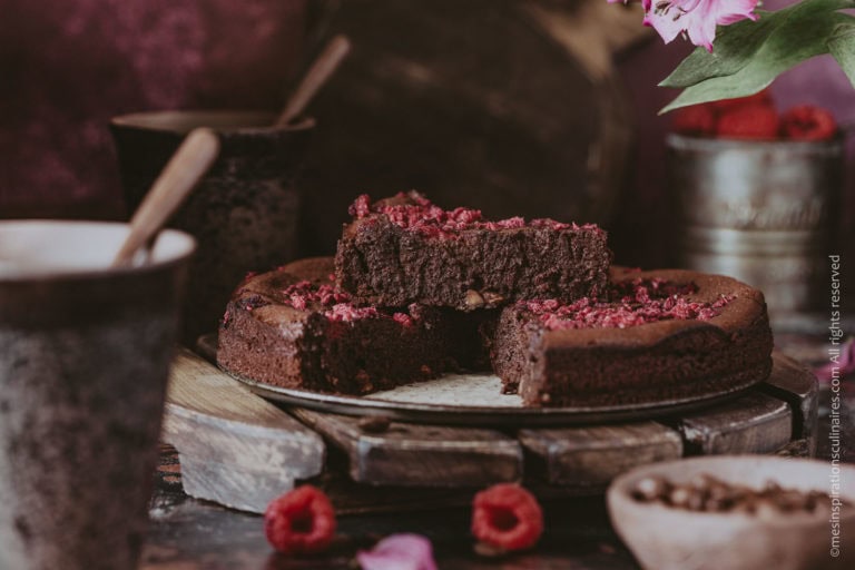 Gâteau au chocolat et framboises (recette sans gluten)