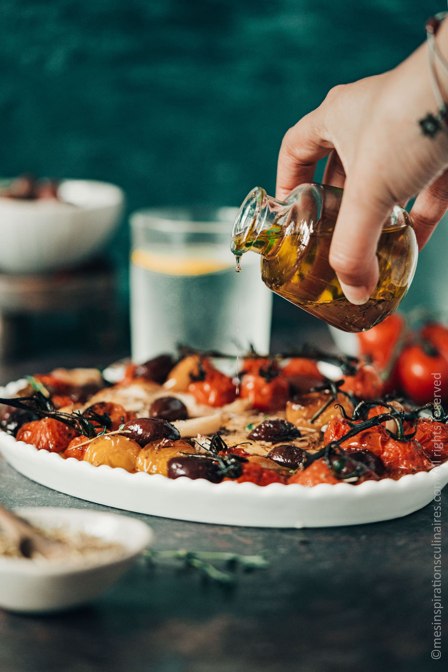 feta rôtie aux tomates confites et olive kalamata
