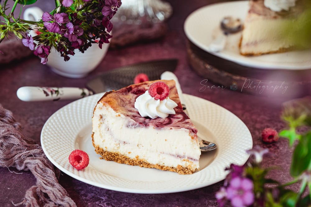 Cheesecake framboises et chocolat blanc