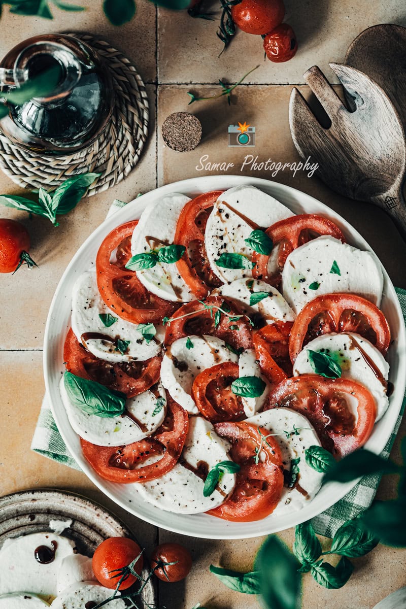 Salade italienne tomates mozzarella basilic