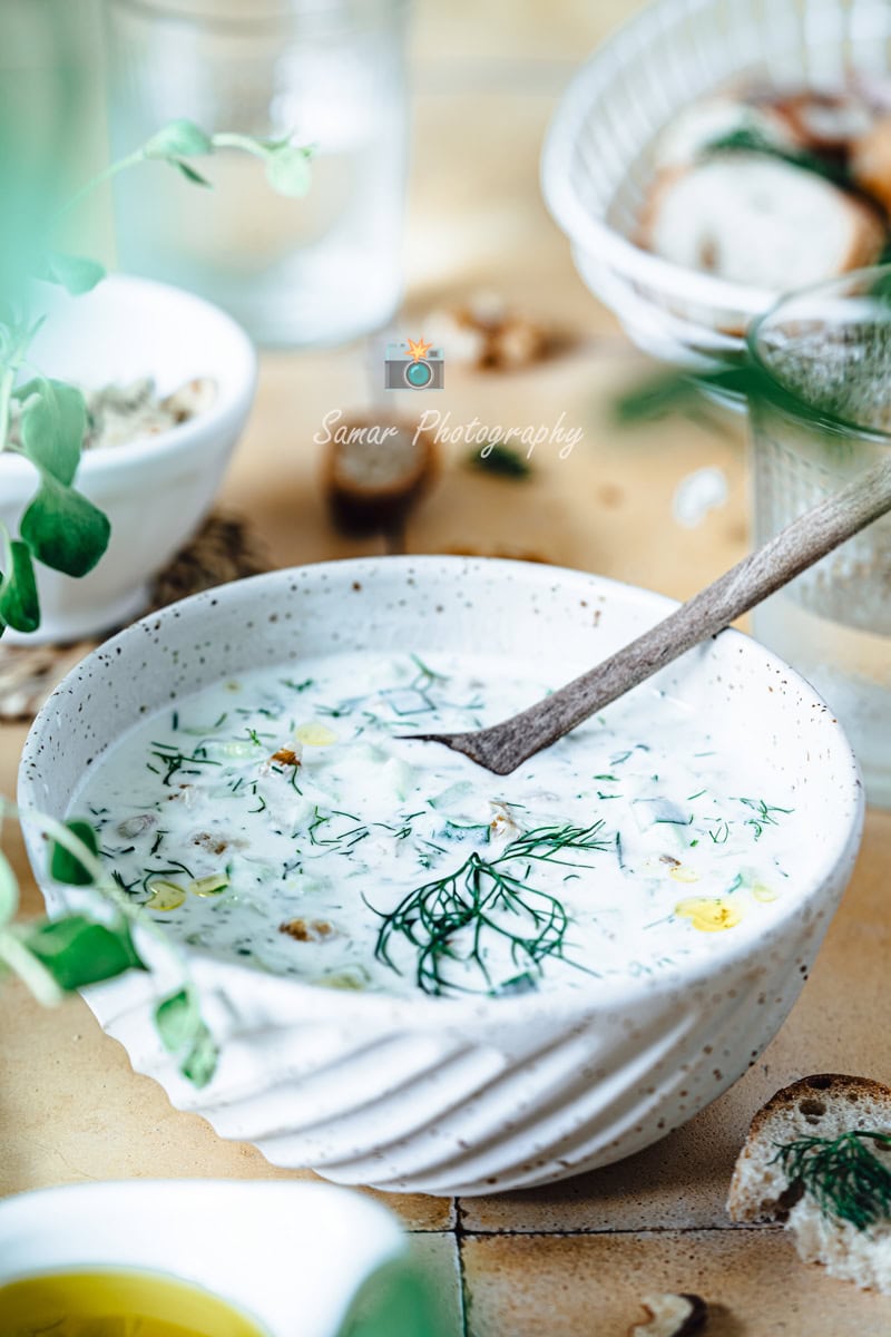 Soupe froide Tarator aux concombre et yaourt