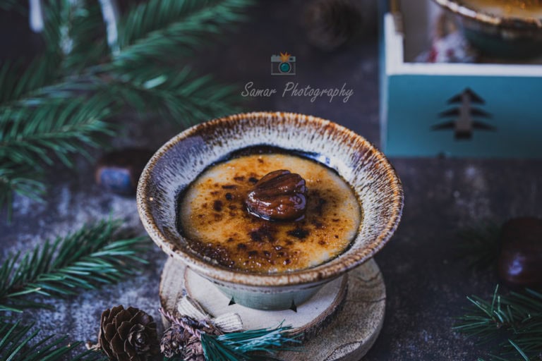 Crème brûlée à la crème de marron : dessert de Noël