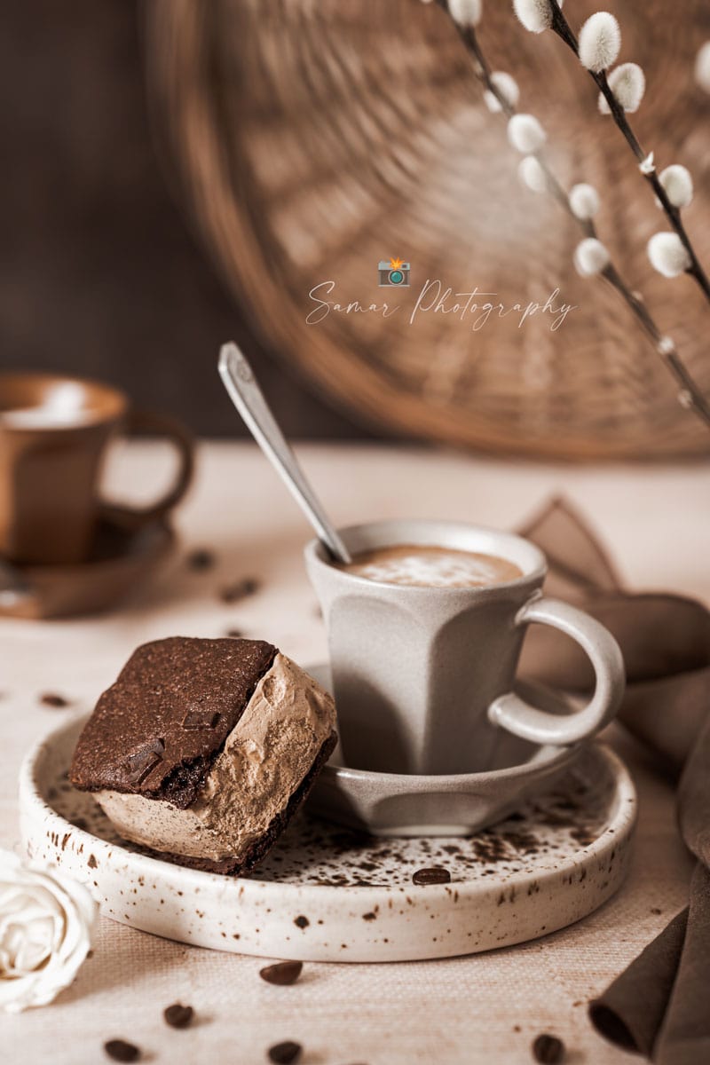 Sandwich brownie à glace moka