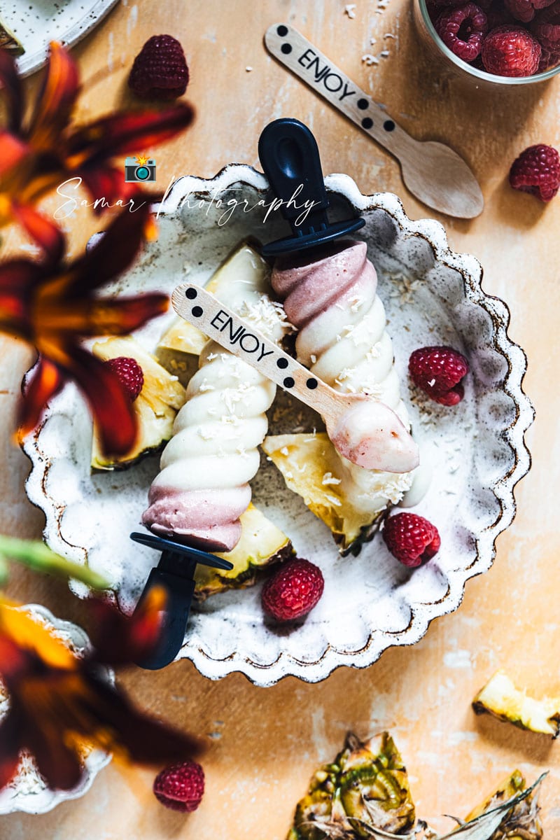 Popsicles aux ananas et crème de coco